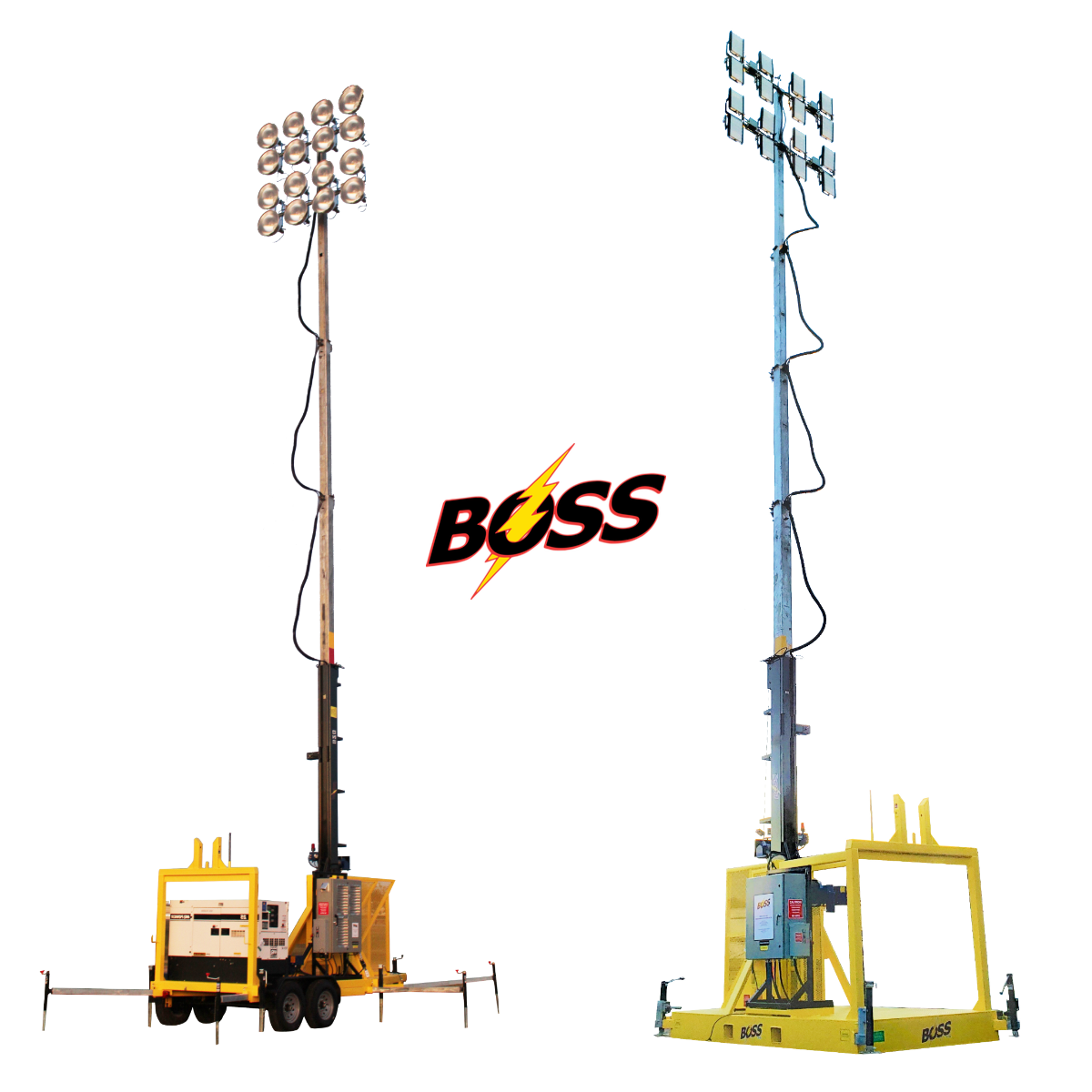 boss led and metal halide stadium light towers